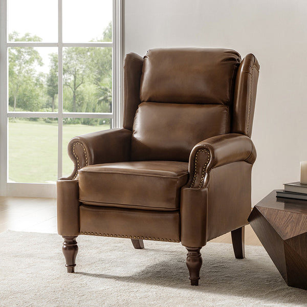 Carmelo Comfortable and Durable Genuine Leather Manual Recliner