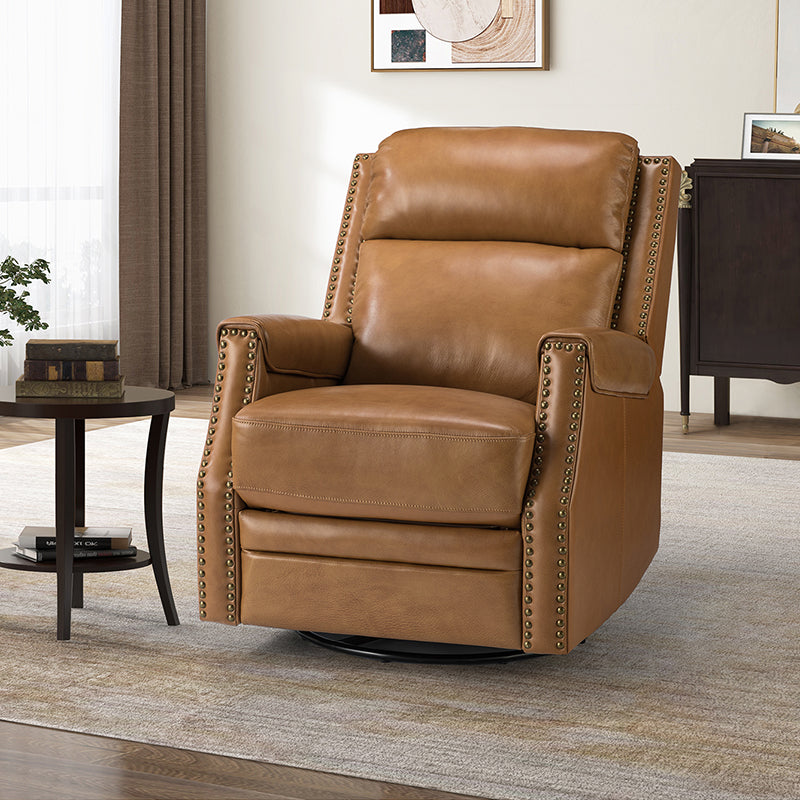 Hieronymus Genuine Leather Power Rocking Recliner - Hulala Home