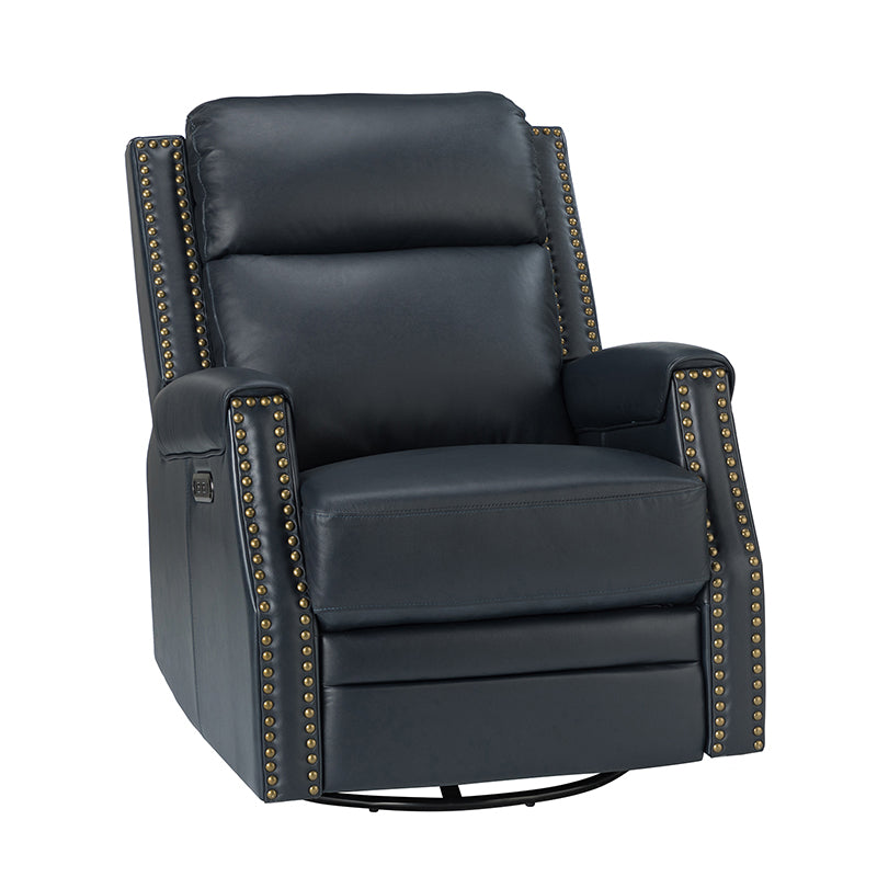 Hieronymus Genuine Leather Power Rocking Recliner - Hulala Home