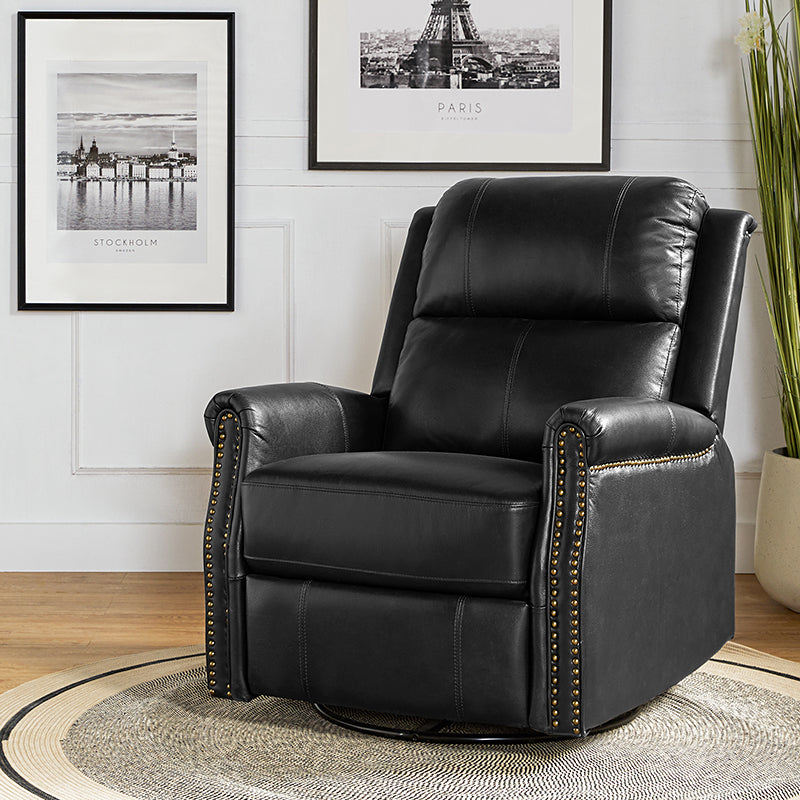 Black leather best sale rocking recliner