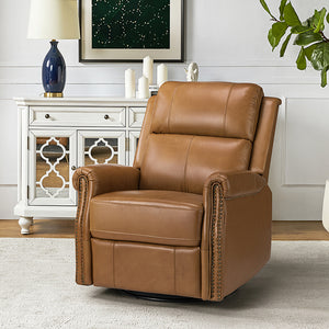 Kaietan Genuine Leather Power Rocking Recliner