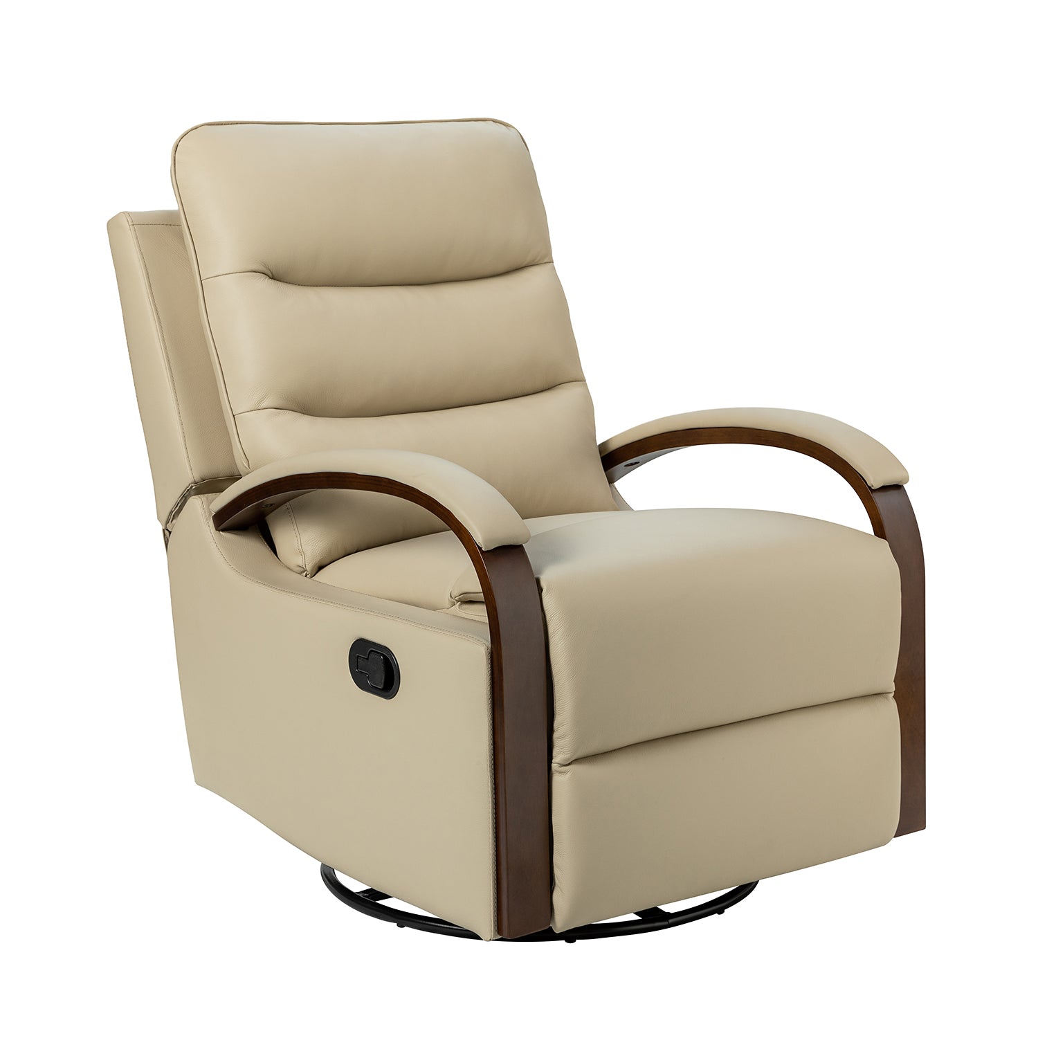 Clemens Genuine Leather Swivel Rocking Manual Recliner