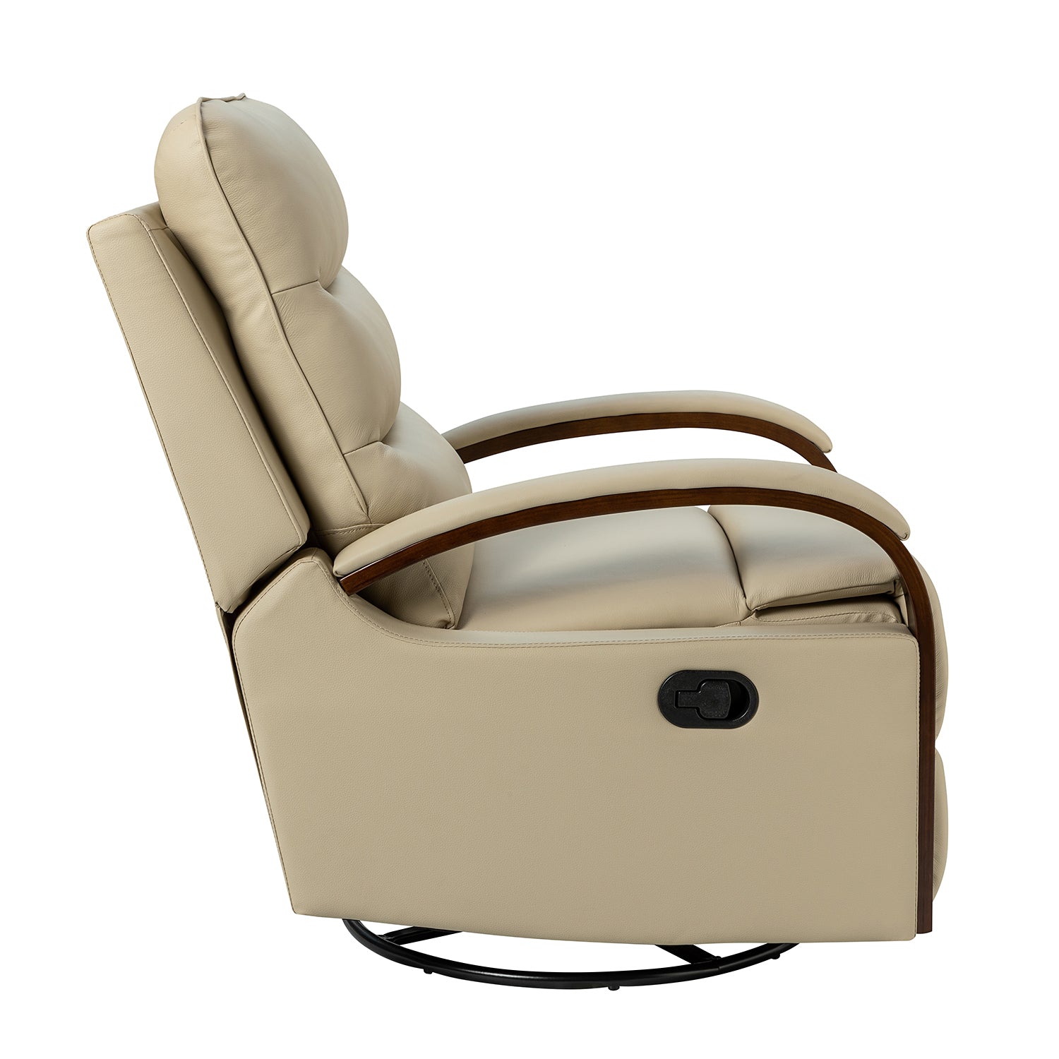 Clemens Genuine Leather Swivel Rocking Manual Recliner