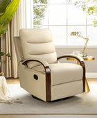 Clemens Genuine Leather Swivel Rocking Manual Recliner