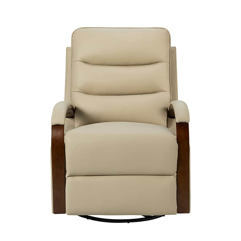 Clemens Genuine Leather Swivel Rocking Manual Recliner