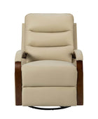 Clemens Genuine Leather Swivel Rocking Manual Recliner