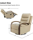 Clemens Genuine Leather Swivel Rocking Manual Recliner