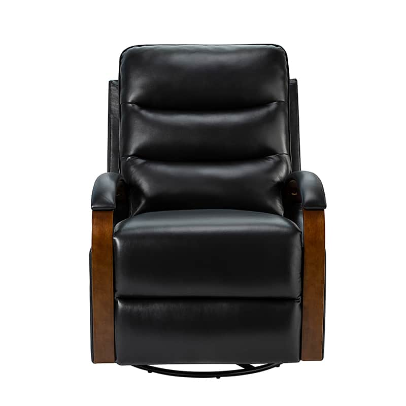 Clemens Genuine Leather Swivel Rocking Manual Recliner