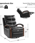 Clemens Genuine Leather Swivel Rocking Manual Recliner