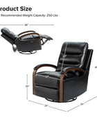 Clemens Genuine Leather Swivel Rocking Manual Recliner