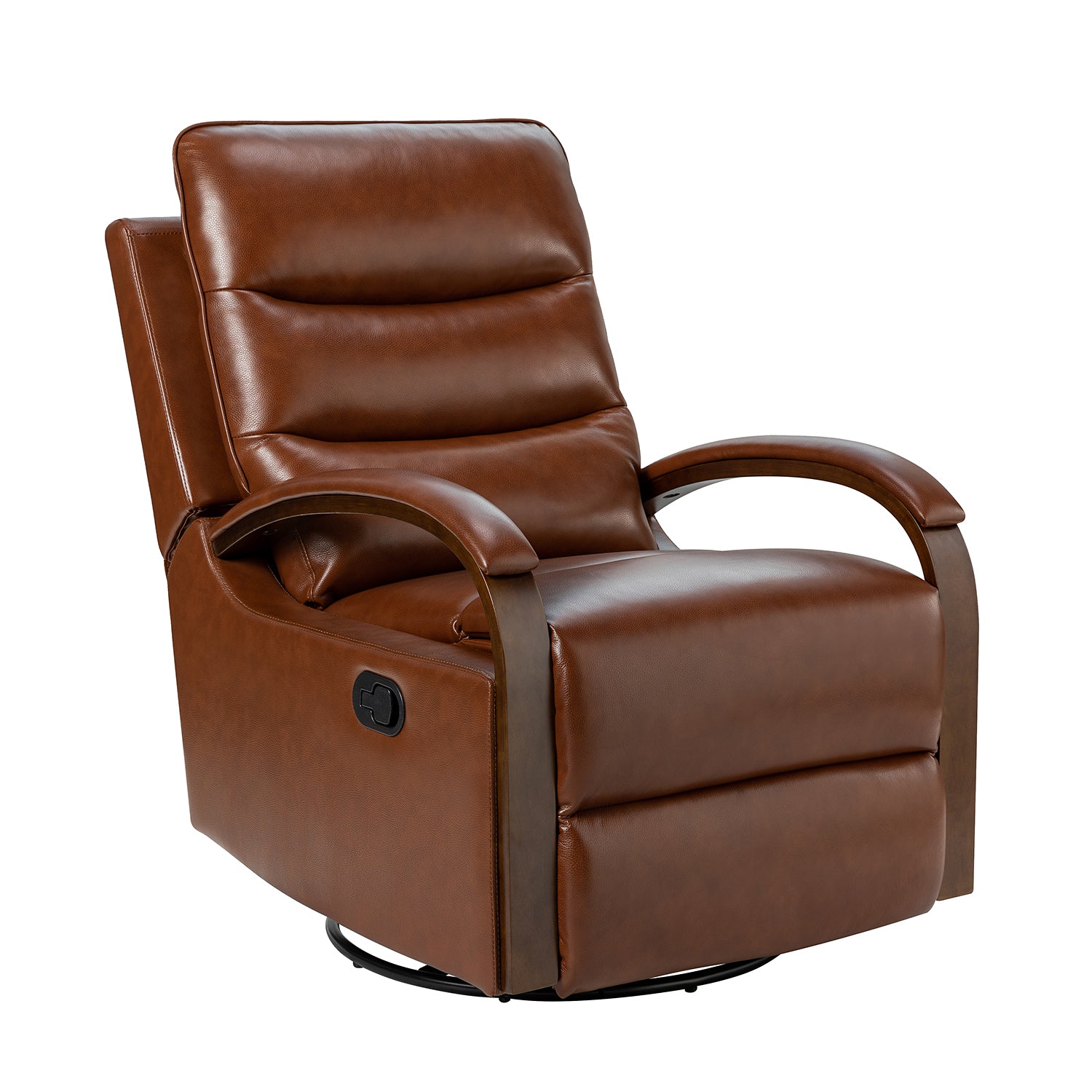 Clemens Genuine Leather Swivel Rocking Manual Recliner