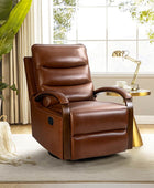 Clemens Genuine Leather Swivel Rocking Manual Recliner