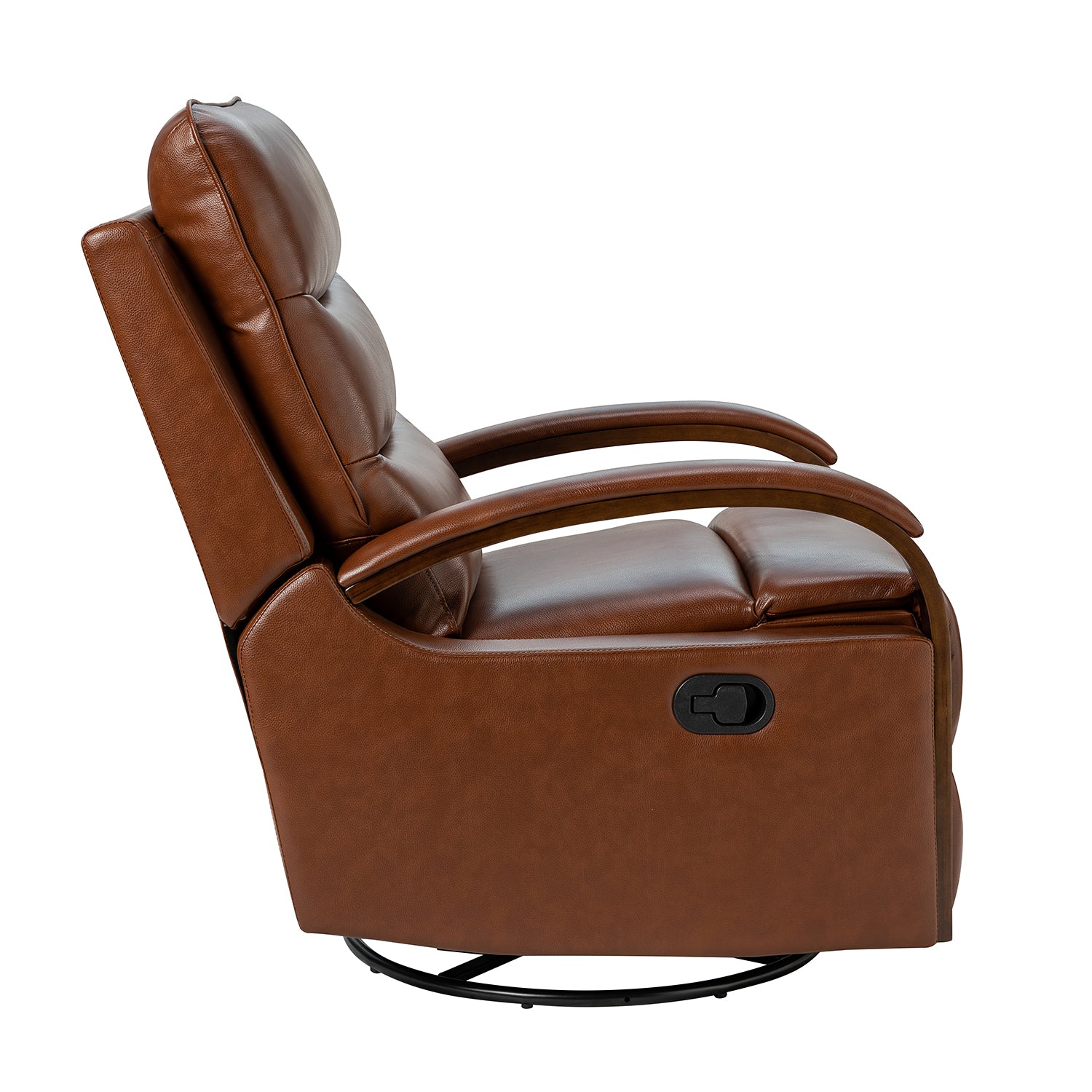 Clemens Genuine Leather Swivel Rocking Manual Recliner