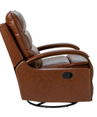 Clemens Genuine Leather Swivel Rocking Manual Recliner