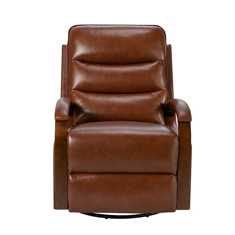 Clemens Genuine Leather Swivel Rocking Manual Recliner