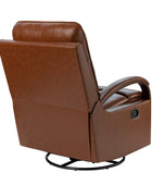 Clemens Genuine Leather Swivel Rocking Manual Recliner