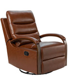 Clemens Genuine Leather Swivel Rocking Manual Recliner