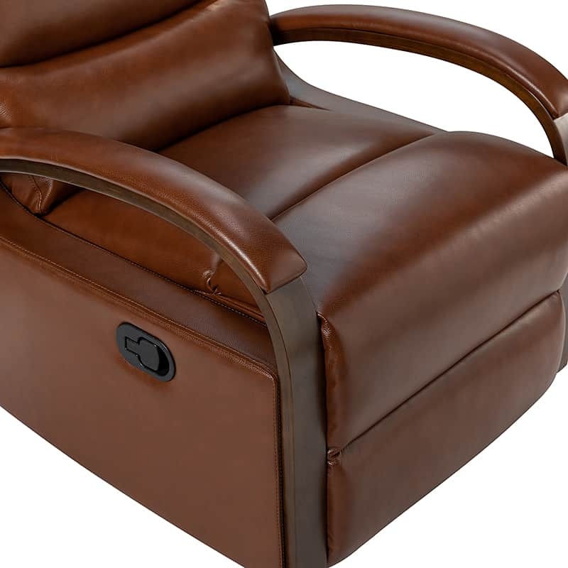 Clemens Genuine Leather Swivel Rocking Manual Recliner