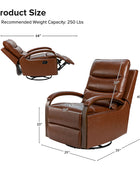 Clemens Genuine Leather Swivel Rocking Manual Recliner