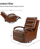 Clemens Genuine Leather Swivel Rocking Manual Recliner