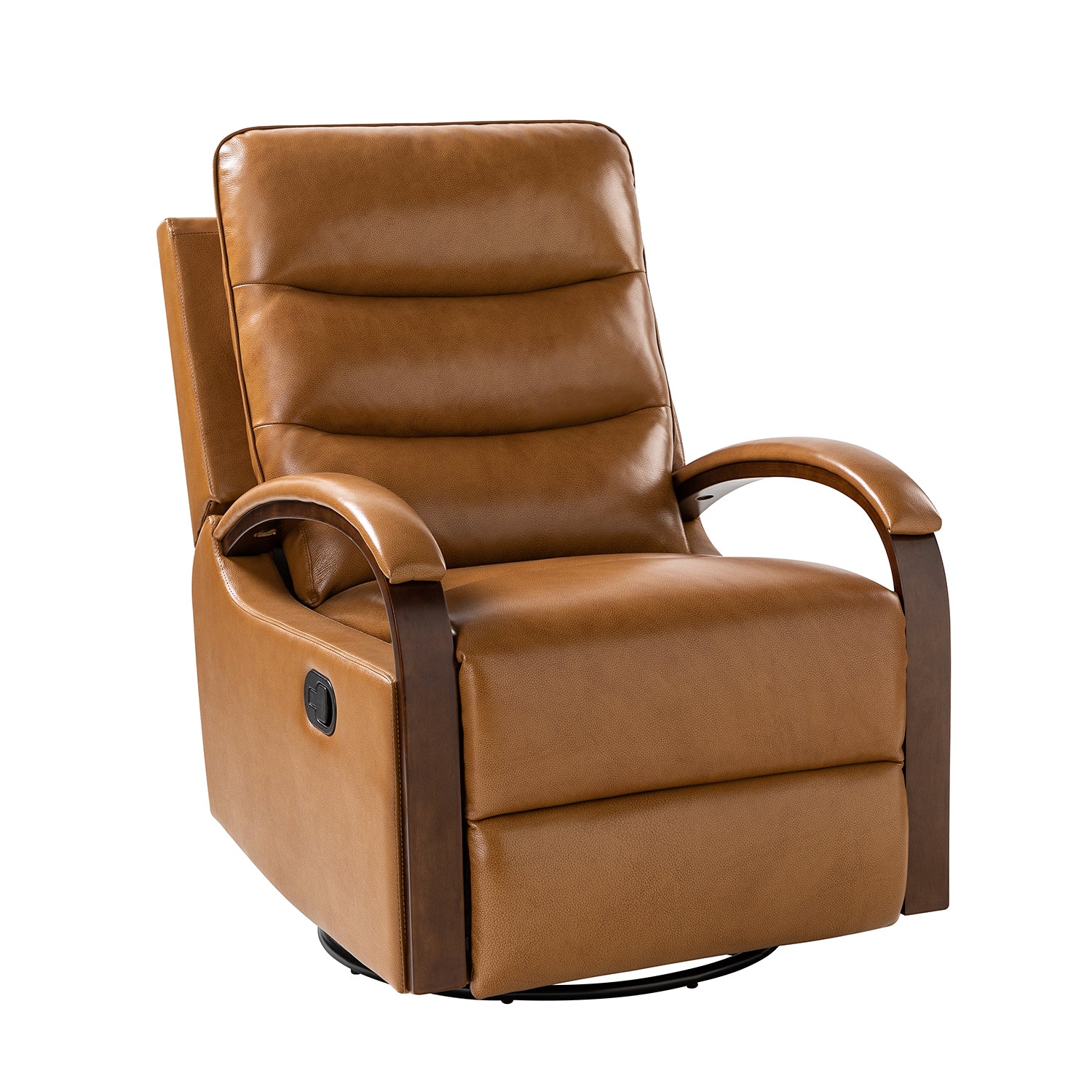 Clemens Genuine Leather Swivel Rocking Manual Recliner