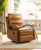 Clemens Genuine Leather Swivel Rocking Manual Recliner