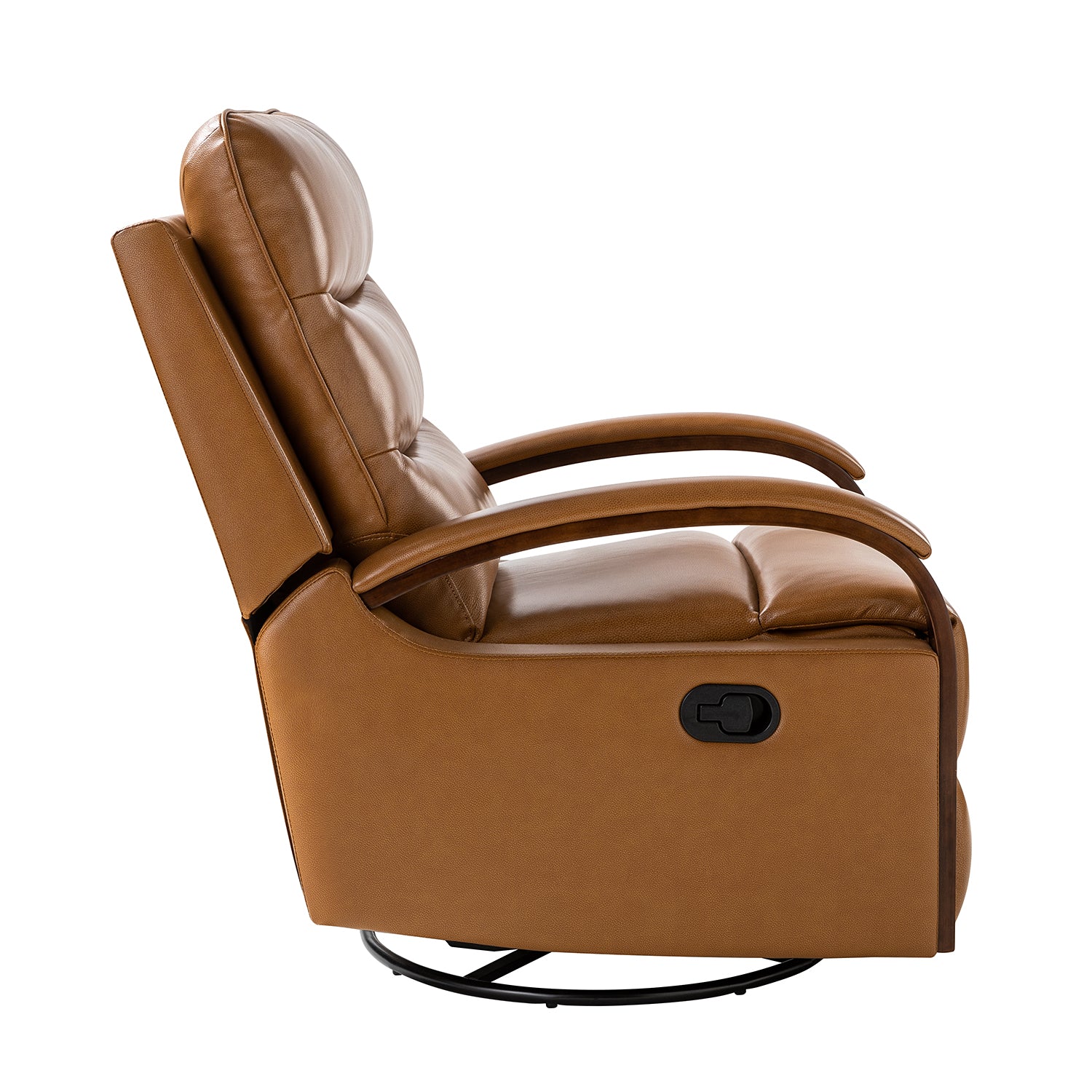 Clemens Genuine Leather Swivel Rocking Manual Recliner