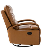 Clemens Genuine Leather Swivel Rocking Manual Recliner