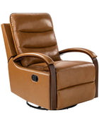 Clemens Genuine Leather Swivel Rocking Manual Recliner