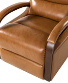 Clemens Genuine Leather Swivel Rocking Manual Recliner