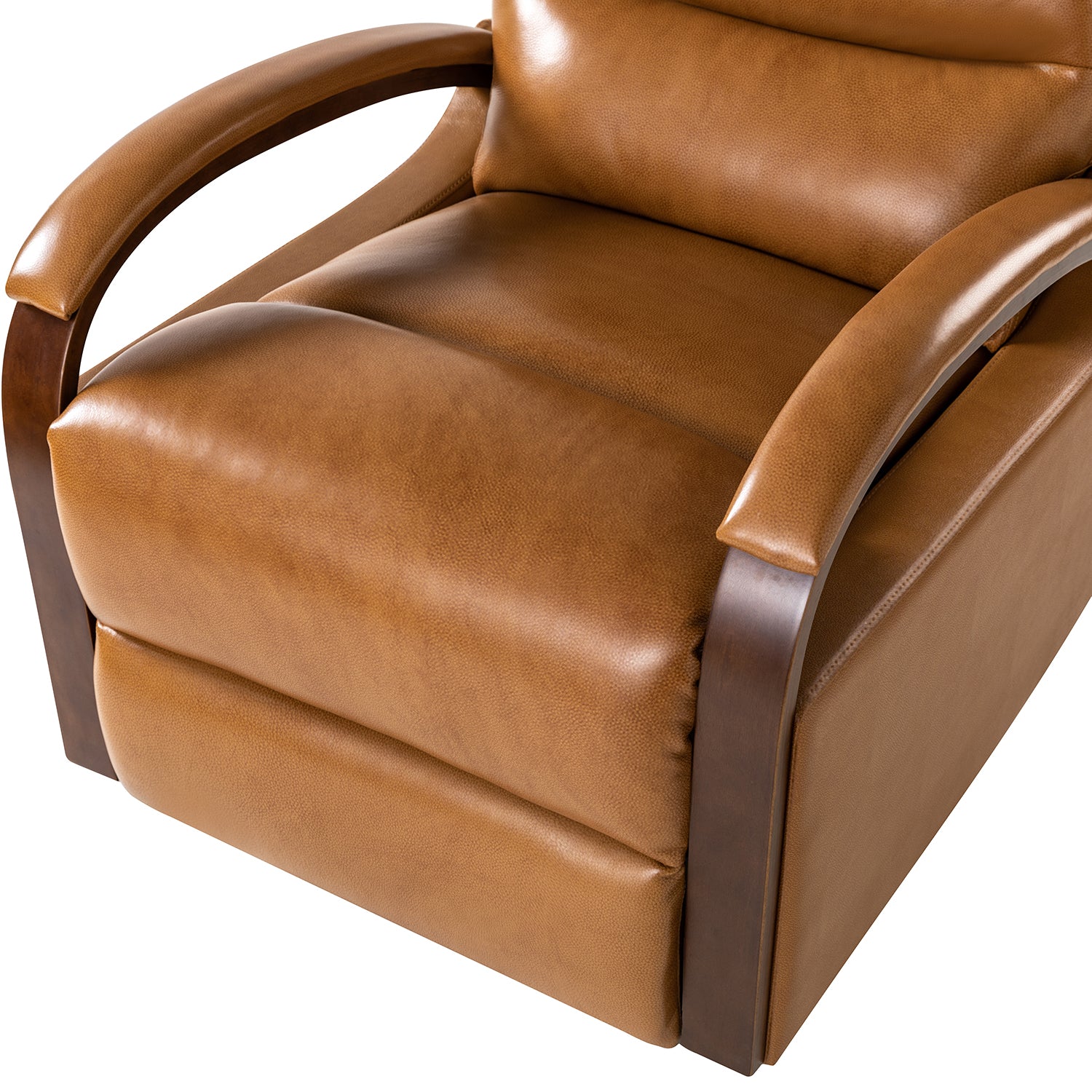 Clemens Genuine Leather Swivel Rocking Manual Recliner