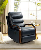 Clemens Genuine Leather Swivel Rocking Manual Recliner