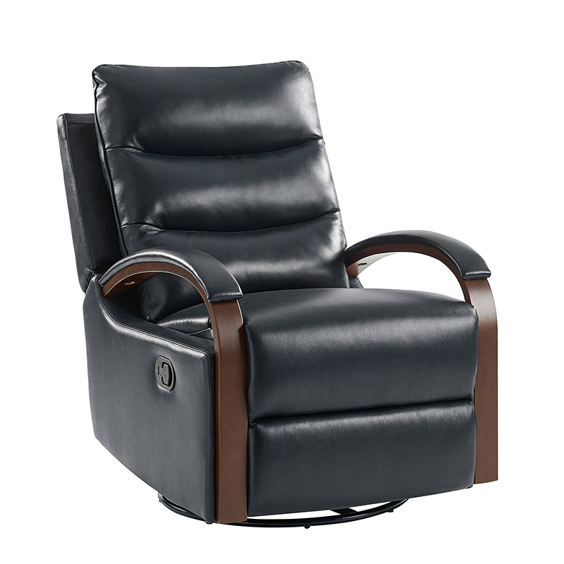 Clemens Genuine Leather Swivel Rocking Manual Recliner