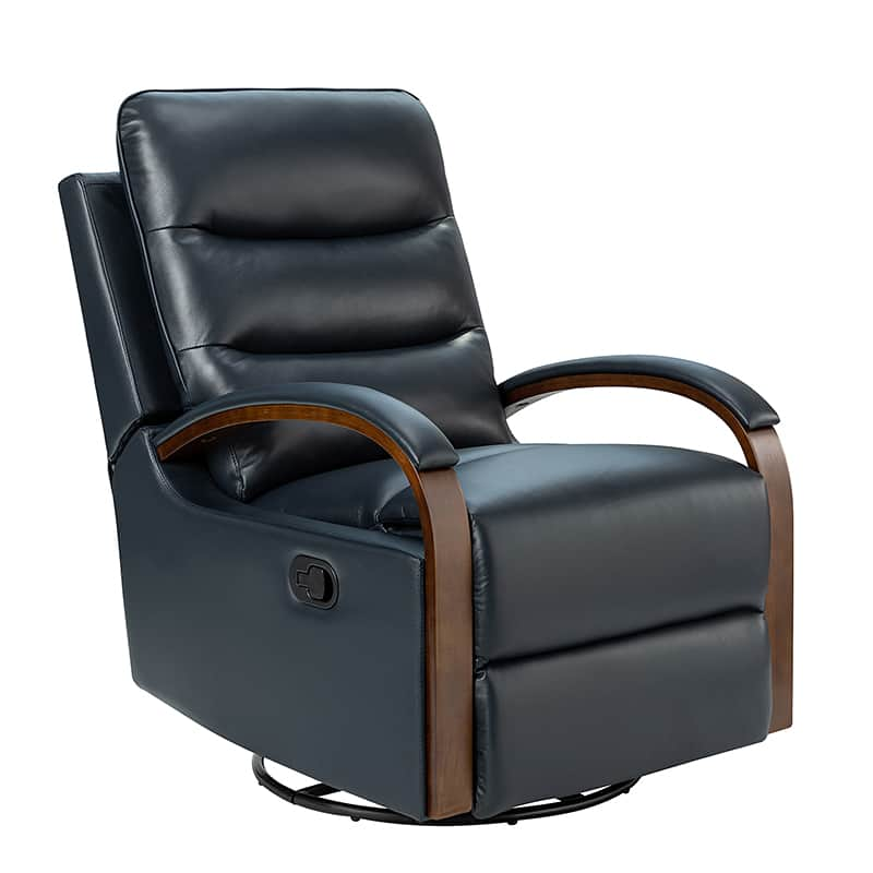 Clemens Genuine Leather Swivel Rocking Manual Recliner