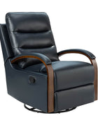 Clemens Genuine Leather Swivel Rocking Manual Recliner