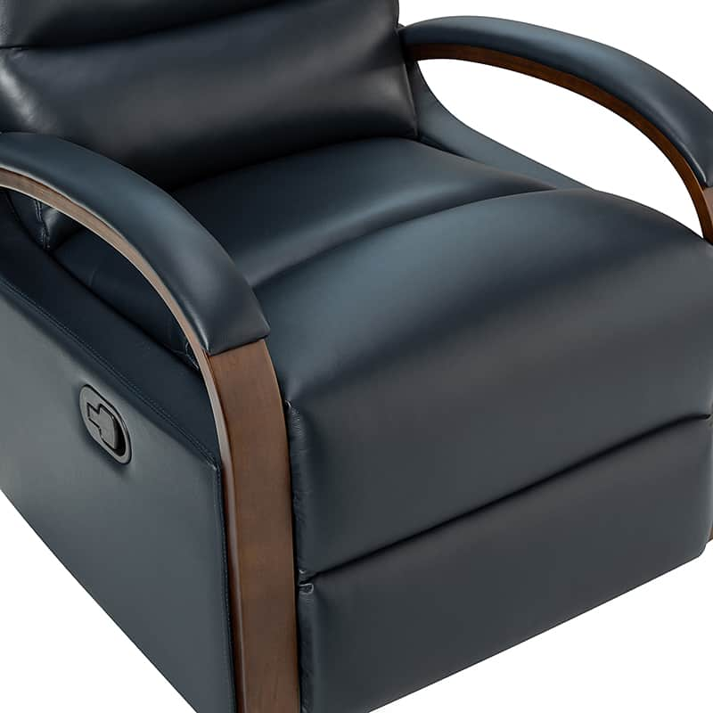 Clemens Genuine Leather Swivel Rocking Manual Recliner