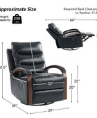 Clemens Genuine Leather Swivel Rocking Manual Recliner