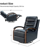 Clemens Genuine Leather Swivel Rocking Manual Recliner