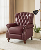 Gabrielle Genuine Leather Living Room Manual Recliner with Nailhead Trim
