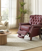 Gabrielle Genuine Leather Living Room Manual Recliner with Nailhead Trim