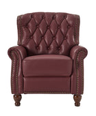 Gabrielle Genuine Leather Living Room Manual Recliner with Nailhead Trim