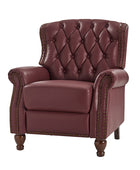 Gabrielle Genuine Leather Living Room Manual Recliner with Nailhead Trim