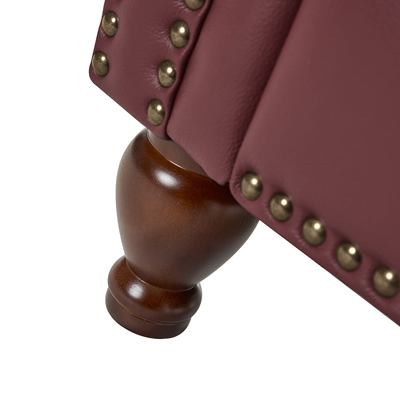 Gabrielle Genuine Leather Living Room Manual Recliner with Nailhead Trim