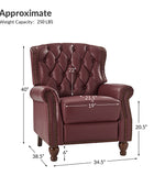 Gabrielle Genuine Leather Living Room Manual Recliner with Nailhead Trim