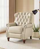 Gabrielle Genuine Leather Living Room Manual Recliner with Nailhead Trim