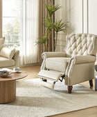 Gabrielle Genuine Leather Living Room Manual Recliner with Nailhead Trim
