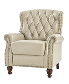 Gabrielle Genuine Leather Living Room Manual Recliner with Nailhead Trim