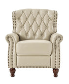 Gabrielle Genuine Leather Living Room Manual Recliner with Nailhead Trim