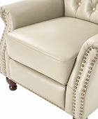 Gabrielle Genuine Leather Living Room Manual Recliner with Nailhead Trim