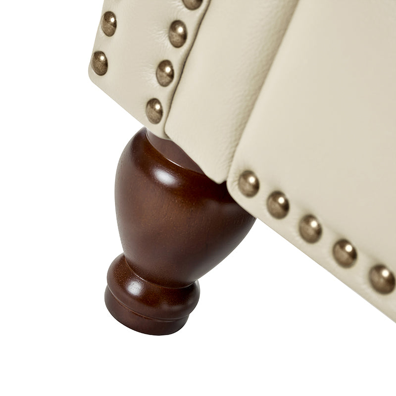 Gabrielle Genuine Leather Living Room Manual Recliner with Nailhead Trim